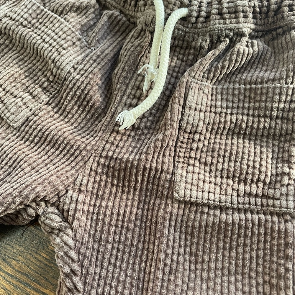 H&M Brown Casual Textured Bottoms with Drawstring